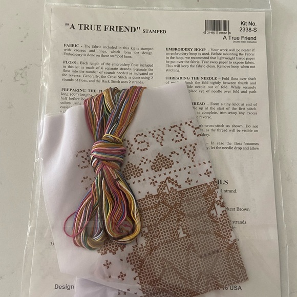 Joan Elliott cross stitch teddy bears kit new a true friend is a found treasure - Picture 5 of 6